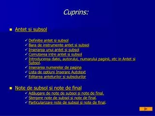 cuprins