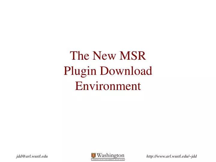 the new msr plugin download environment