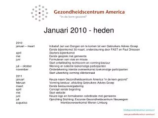 januari 2010 heden