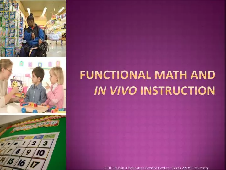 functional math and in v ivo i nstruction