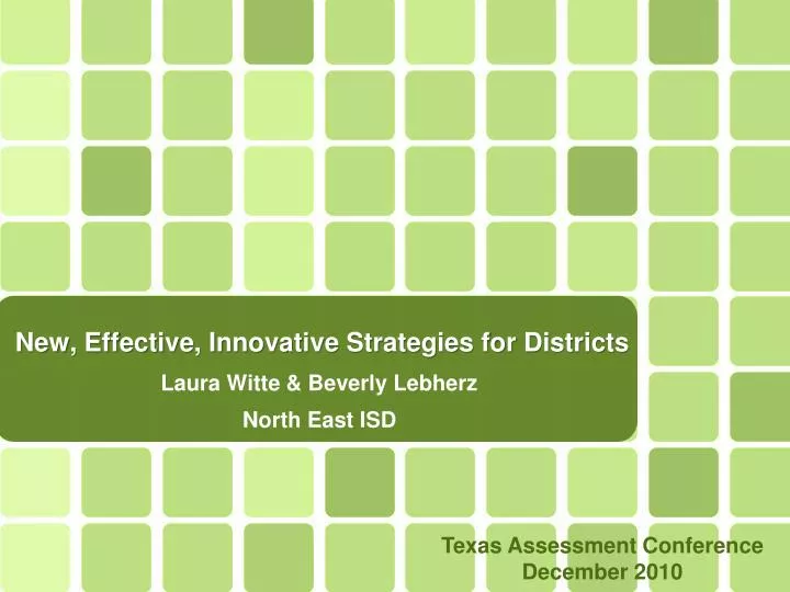 new effective innovative strategies for districts