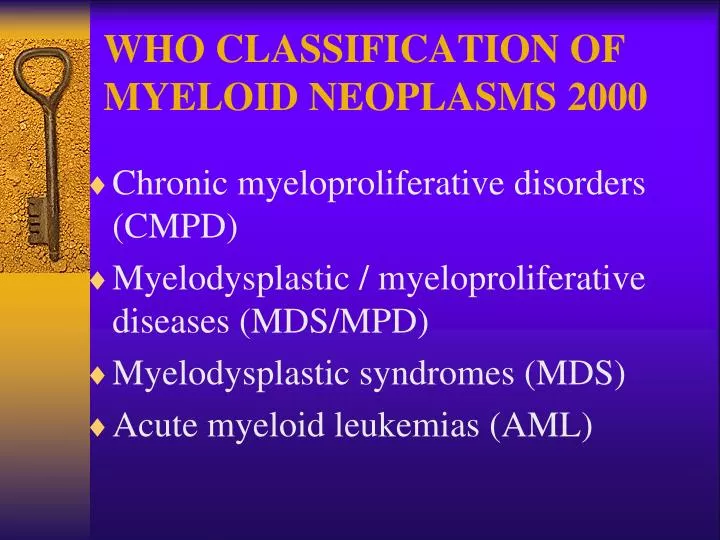 who classification of myeloid neoplasms 2000