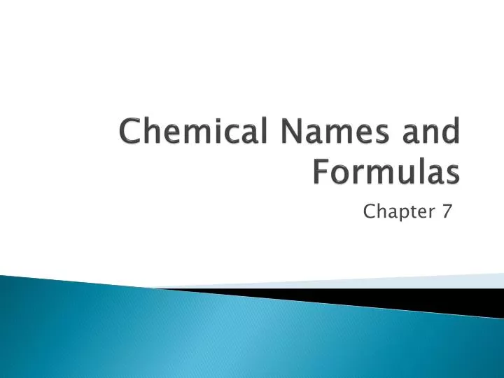 chemical names and formulas