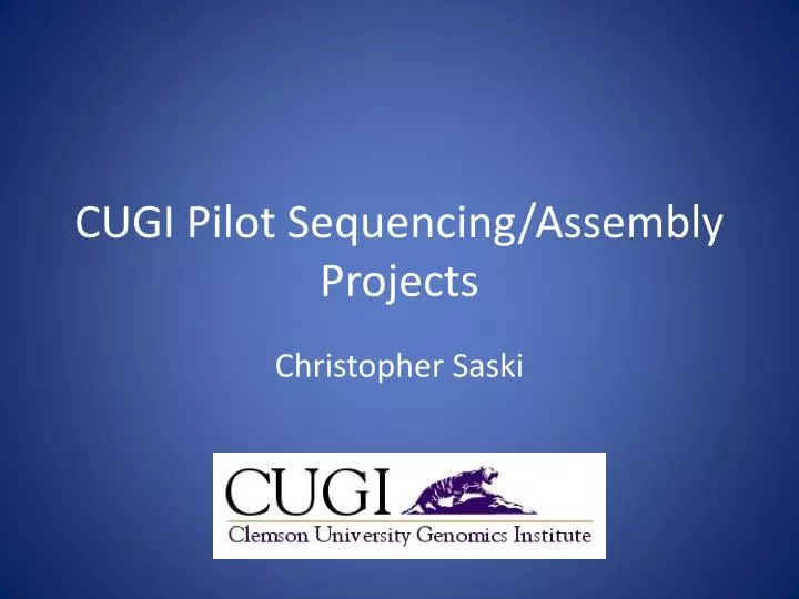 cugi pilot sequencing assembly projects