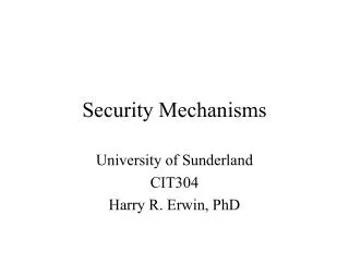 Security Mechanisms