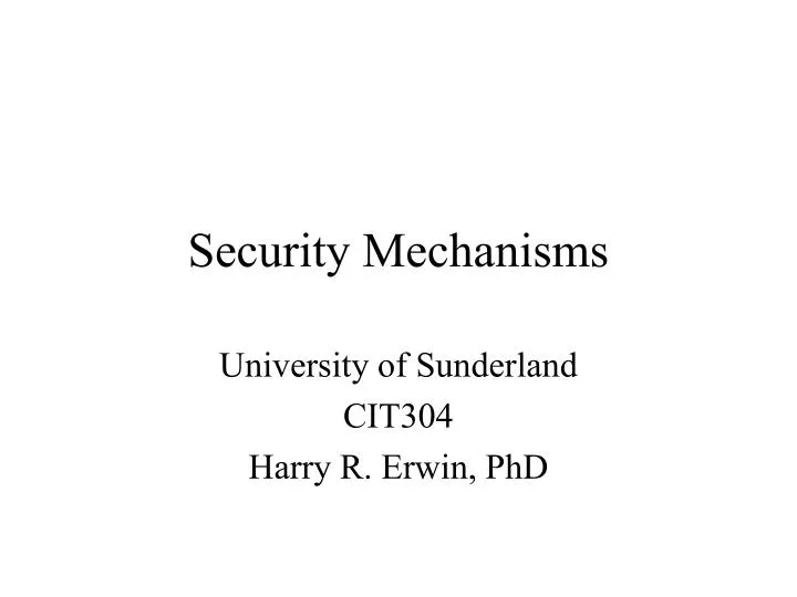 security mechanisms