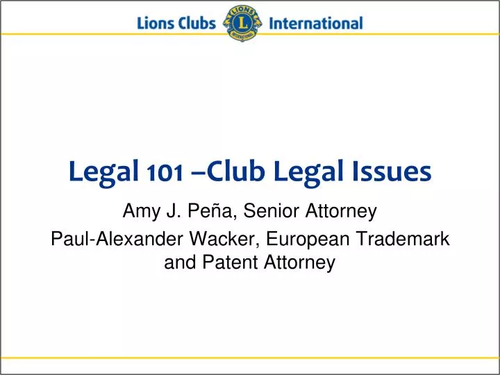 legal 101 club legal issues