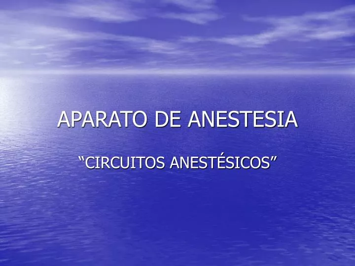 aparato de anestesia