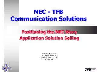NEC - TFB Communication Solutions