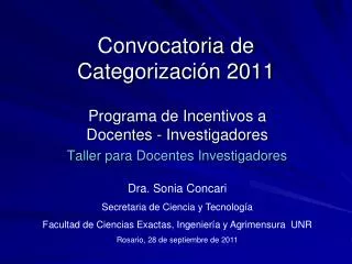 convocatoria de categorizaci n 2011