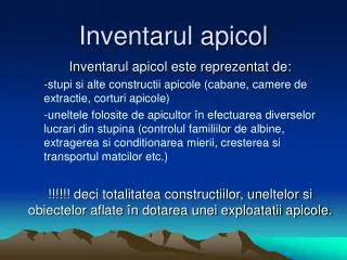 inventarul apicol