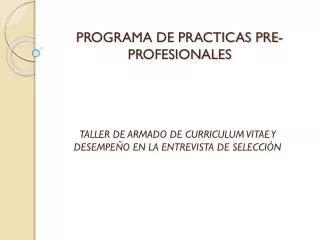 programa de practicas pre profesionales