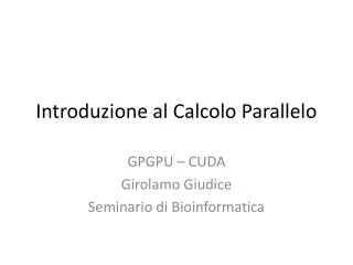 introduzione al calcolo parallelo