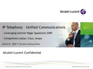 Alcatel-Lucent Confidential