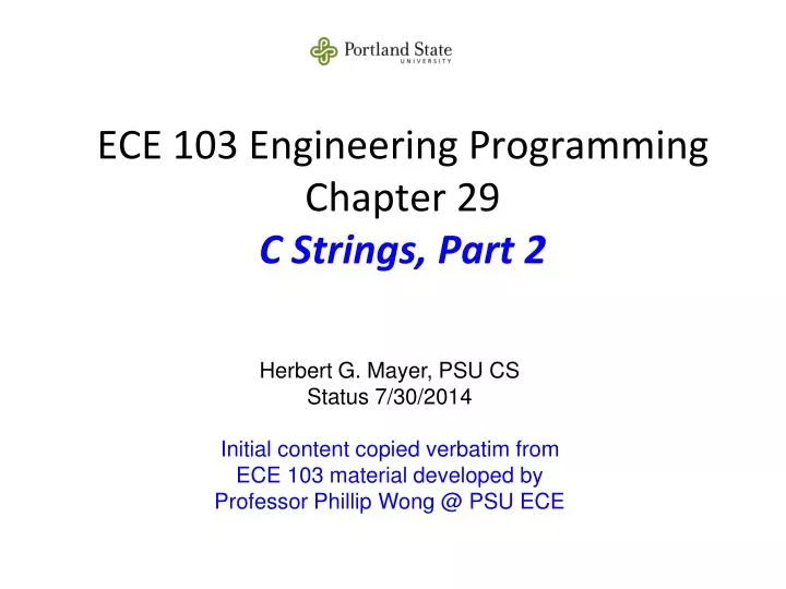 ece 103 engineering programming chapter 29 c strings part 2