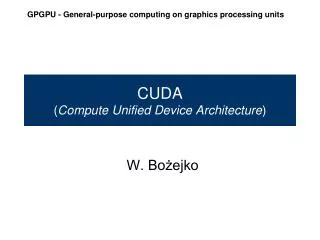 cuda compute unified device architecture