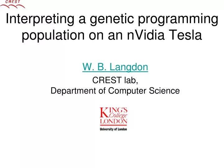 interpreting a genetic programming population on an nvidia tesla