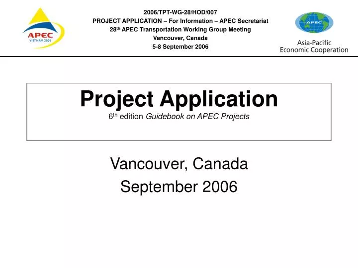 project application 6 th edition guidebook on apec projects