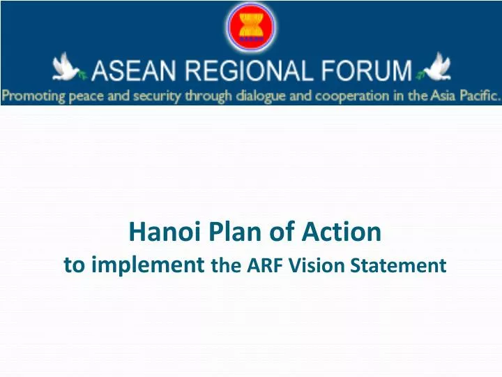 hanoi plan of action to implement the arf vision statement
