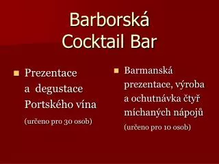 Barborská Cocktail Bar