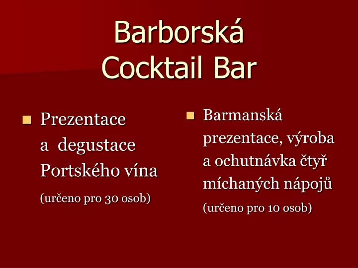 barborsk cocktail bar