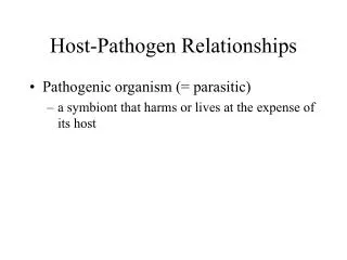Host-Pathogen Relationships