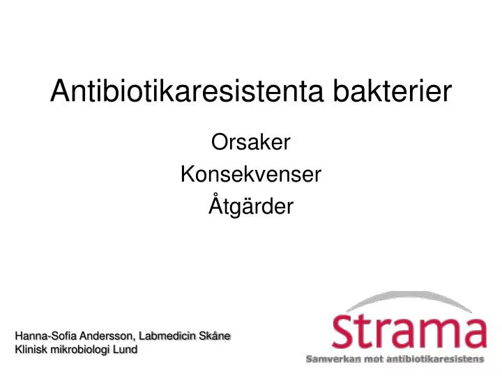 antibiotikaresistenta bakterier
