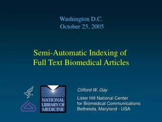 Semi-Automatic Indexing of Full Text Biomedical Articles