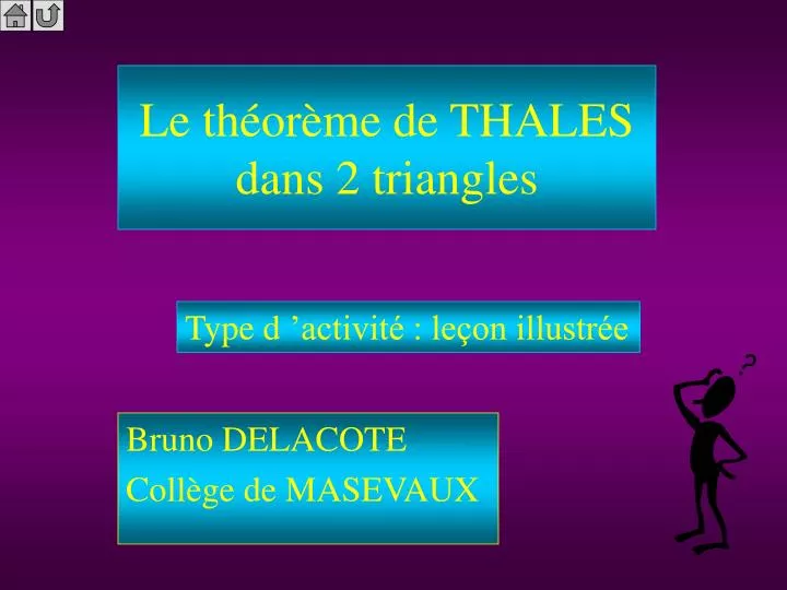 le th or me de thales dans 2 triangles