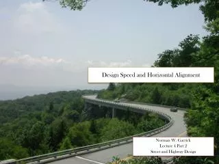 Design Speed and Horizontal Alignment