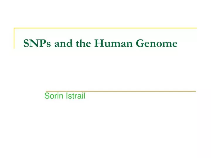 snps and the human genome