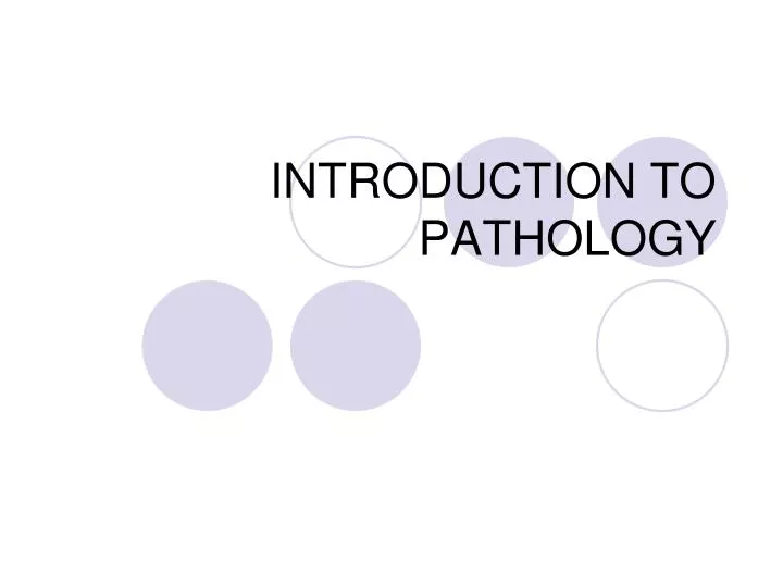 introduction to pathology