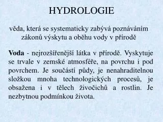 hydrologie