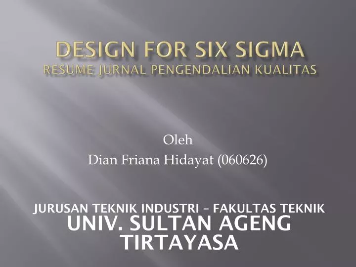 design for six sigma resume jurnal pengendalian kualitas