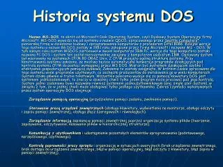 historia systemu dos