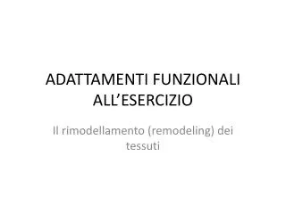 adattamenti funzionali all esercizio