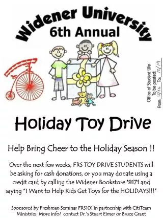 Help Bring Cheer to the Holiday Season !!