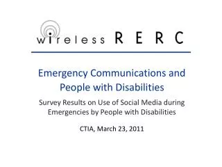 Emergency Communications and People with Disabilities