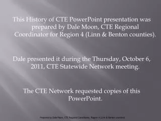 The History of CTE