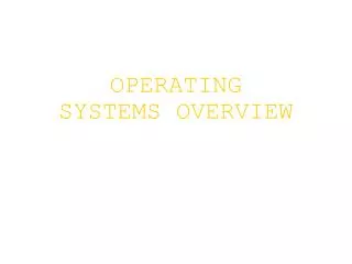 OPERATING SYSTEMS OVERVIEW