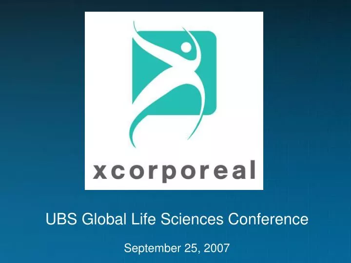 ubs global life sciences conference september 25 2007