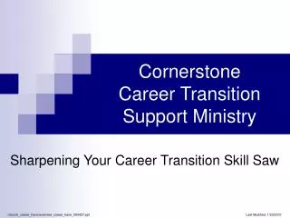 Cornerstone Career Transition Support Ministry