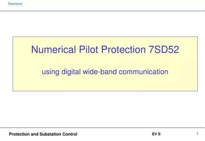 numerical pilot protection 7sd52 using digital wide band communication