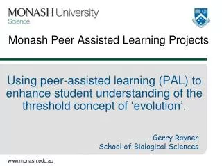 Monash Peer Assisted Learning Projects