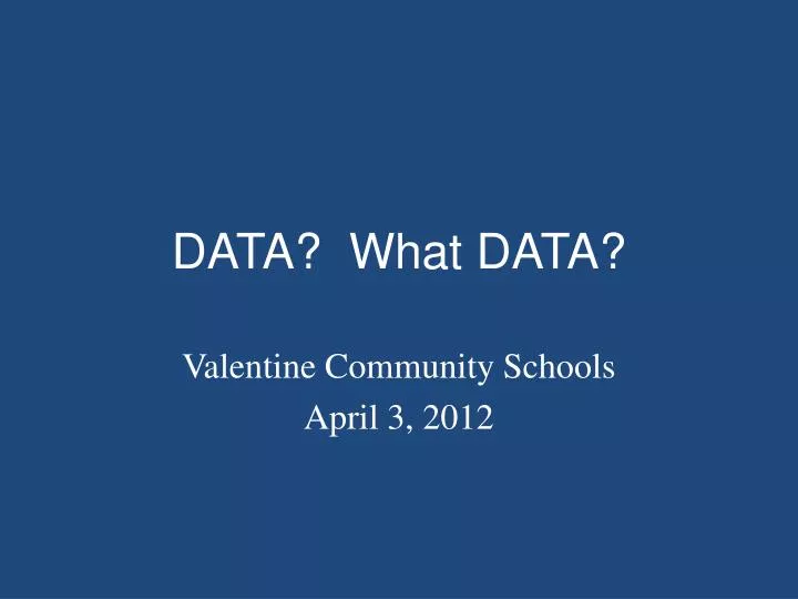 data what data