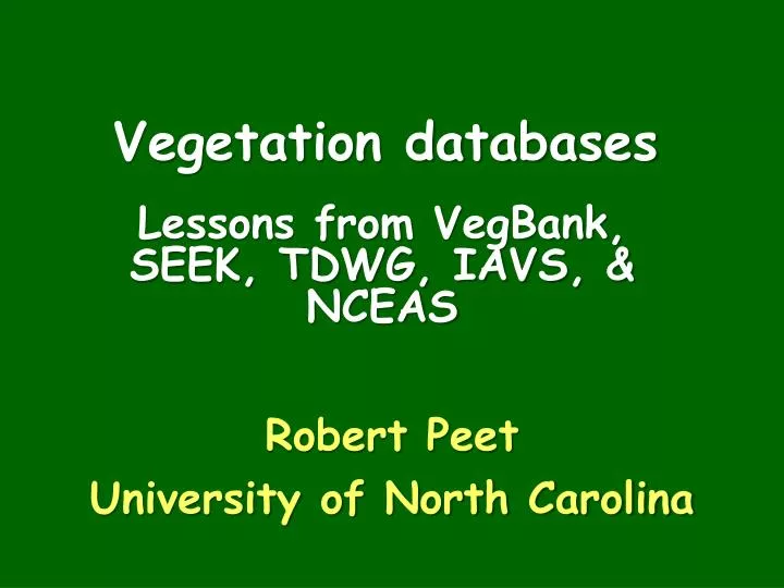 vegetation databases