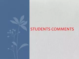 Students Comments