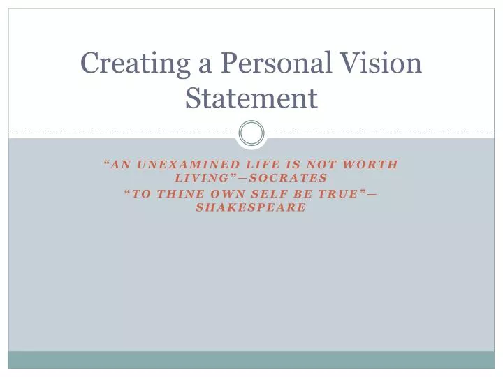 creating a personal vision statement