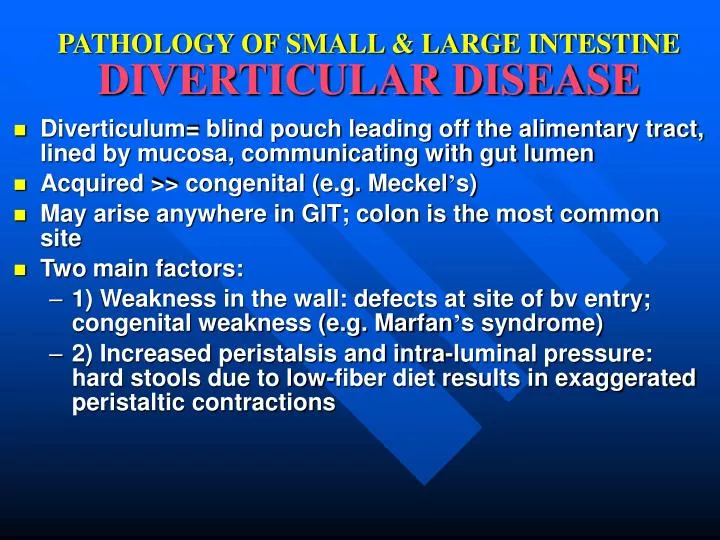 pathology of small large intestine diverticular disease