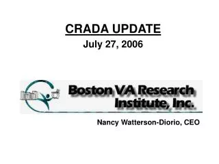 CRADA UPDATE July 27, 2006